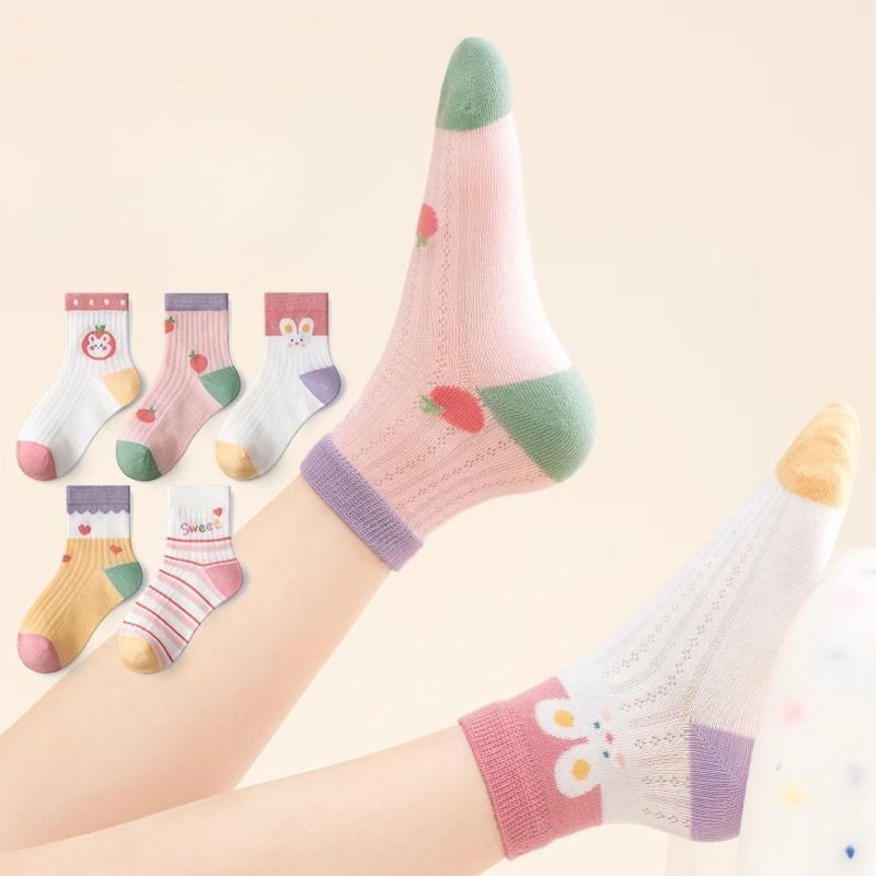 Baby Clothing Knitting Patterns - Çocuk Çorapları 5 Çift/grup İlkbahar Yaz