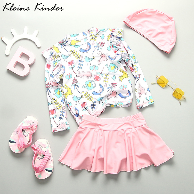 Baby Swimwear Uv - Karikatür mayo kızlar için 2024 moda