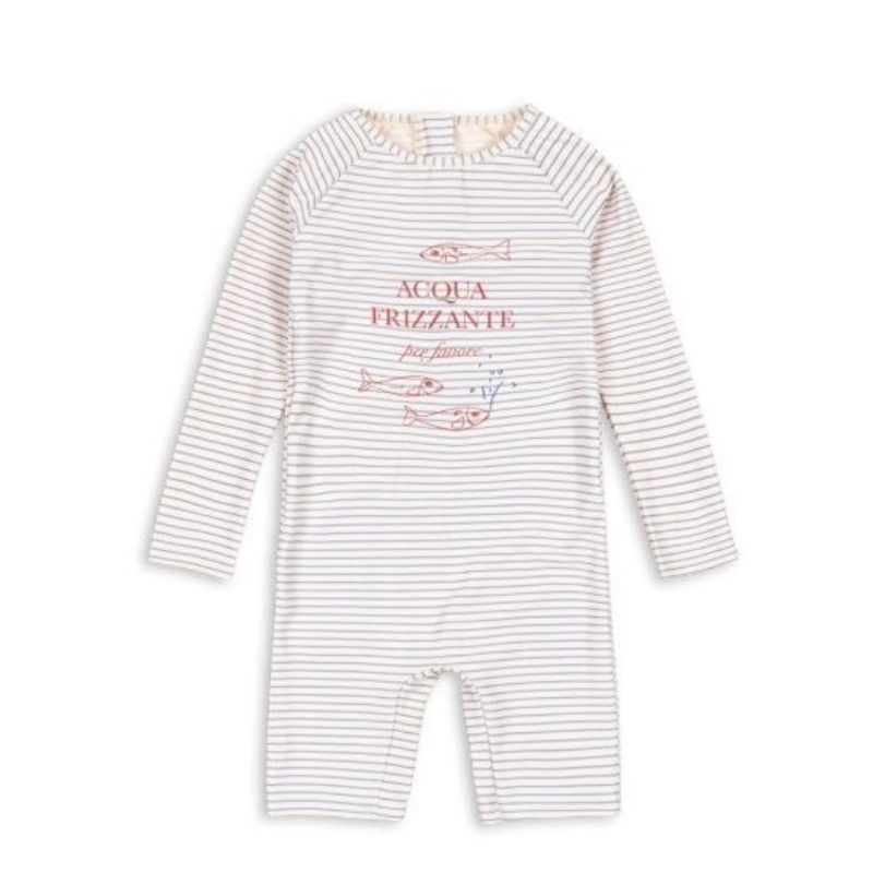Baby Swimwear Uv - Çocuk Mayo Erkek Balık Çizgili Tek