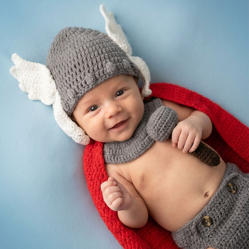 Baby Clothing Set - Yenidoğan Fotoğraf Sahne Thor Bebek Kostüm
